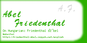 abel friedenthal business card